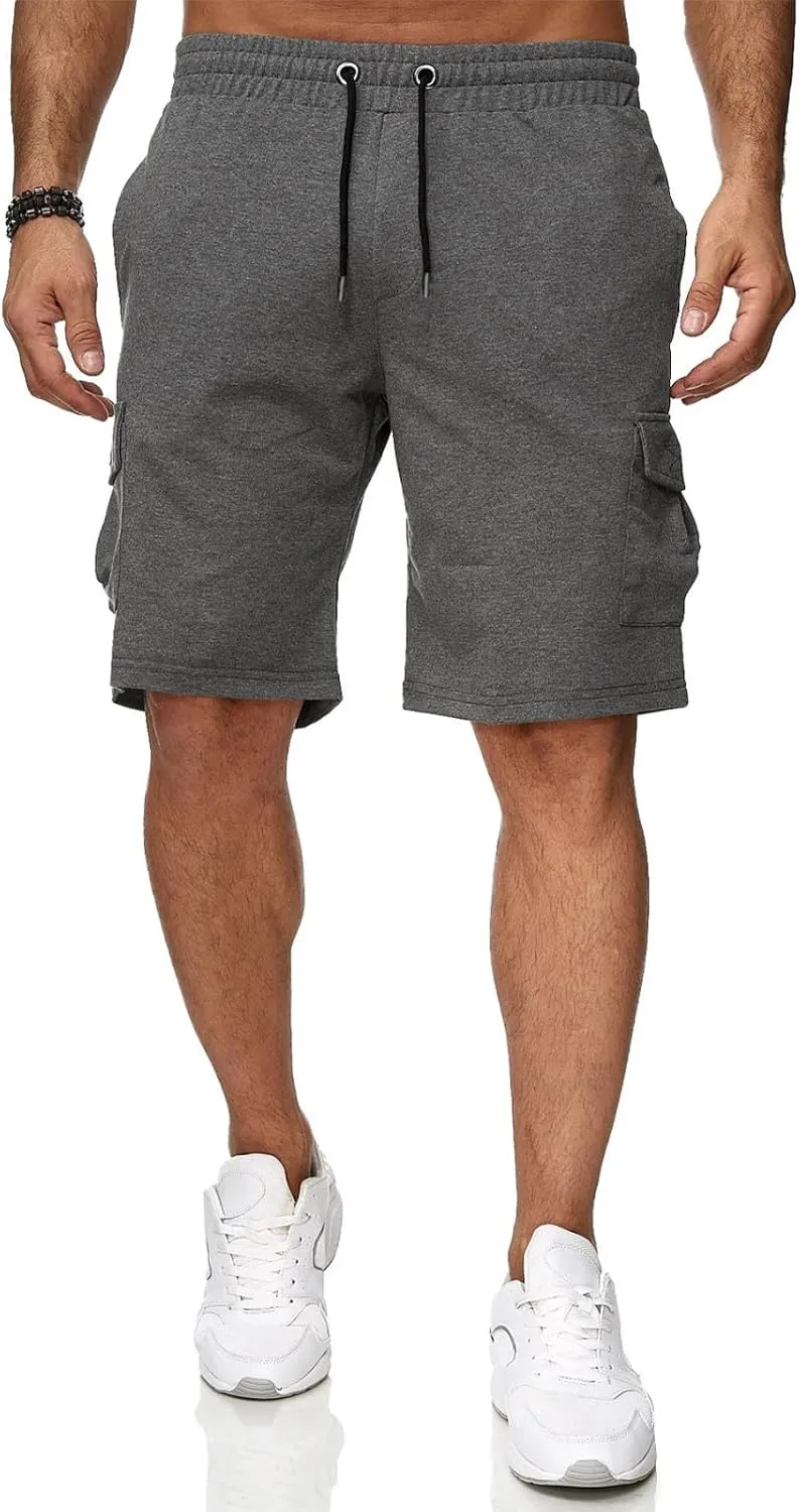 Mens Hiking Cargo Shorts Elastic Waist Short Pant Muscle Fit Bodybuilding Training Shorts Men Hiking Shorts