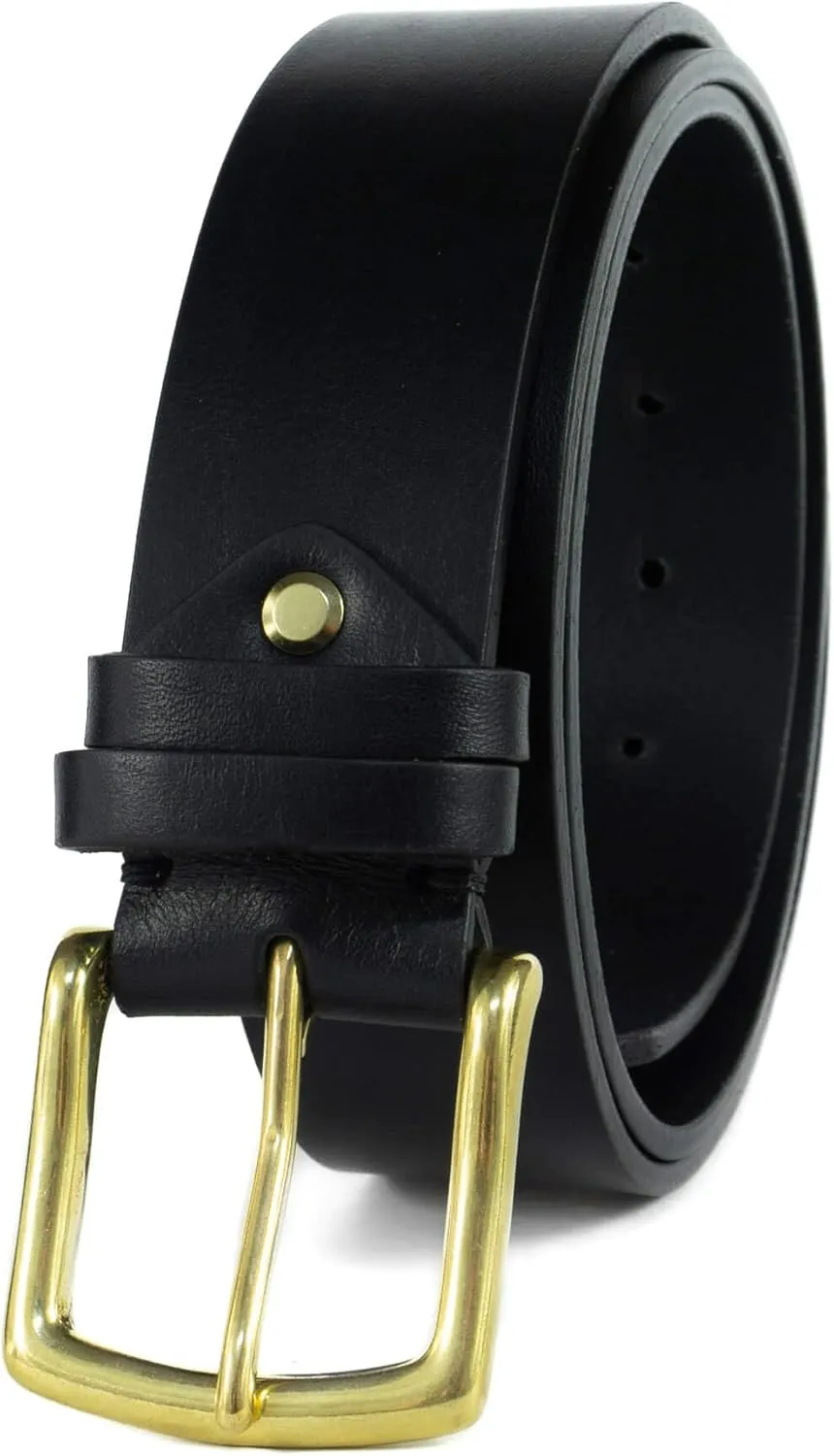Men's Leather Belt - Handmade Belts for Men with Buckle, Full Grain Leather Belts, Casual & Dress & Reversible