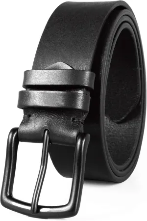 Men's Leather Belt - Handmade Belts for Men with Buckle, Full Grain Leather Belts, Casual & Dress & Reversible