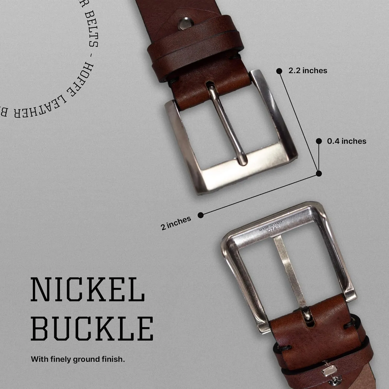 Men's Leather Belt - Handmade Belts for Men with Buckle, Full Grain Leather Belts, Casual & Dress & Reversible