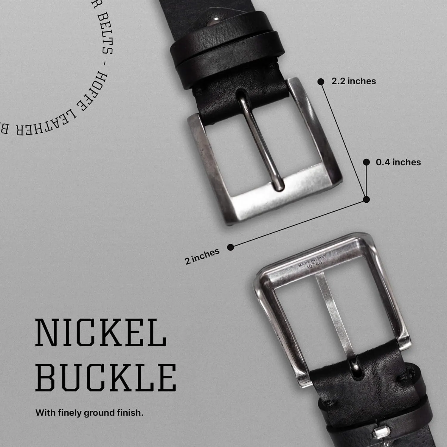 Men's Leather Belt - Handmade Belts for Men with Buckle, Full Grain Leather Belts, Casual & Dress & Reversible