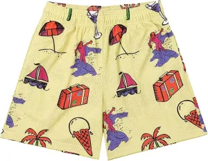 Men's Mesh Graphic Basketball Shorts Streetwear Gym Shorts Summer Cool Casual Running Workout Shorts with Pockets