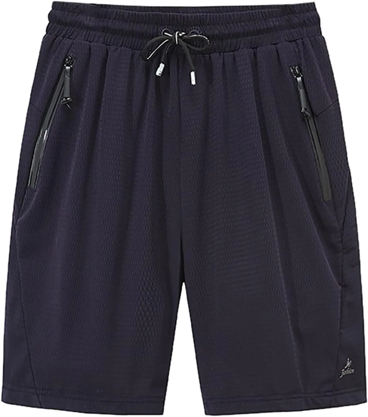 Men's Mesh Quick Dry Athletic Shorts with Zipper Pocket Elastic Waist Drawstring Breathable Gym Running Shorts