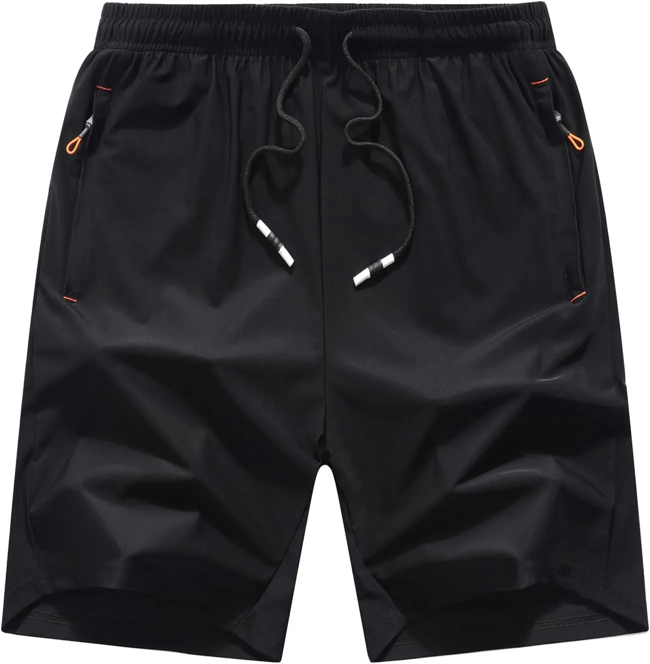 Mens Quick Dry Athletic Hiking Shorts Lightweight Running Workout Gym Active Shorts with Zipper Pockets