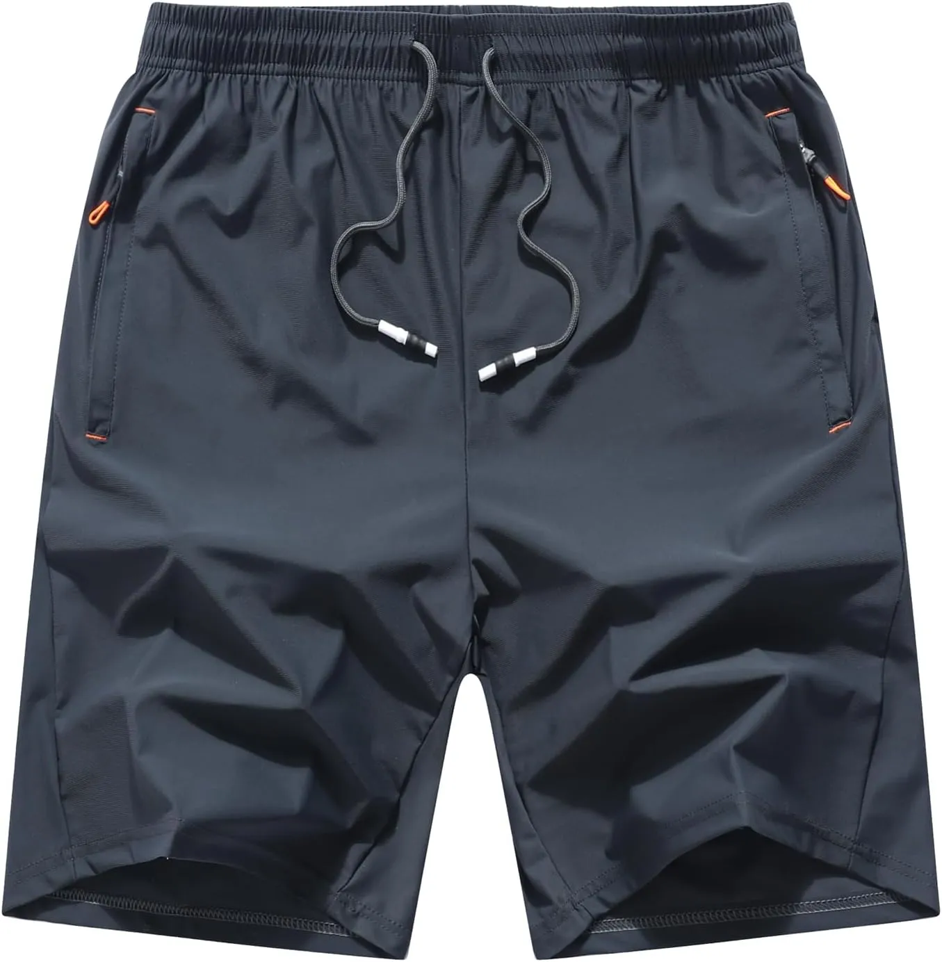 Mens Quick Dry Athletic Hiking Shorts Lightweight Running Workout Gym Active Shorts with Zipper Pockets