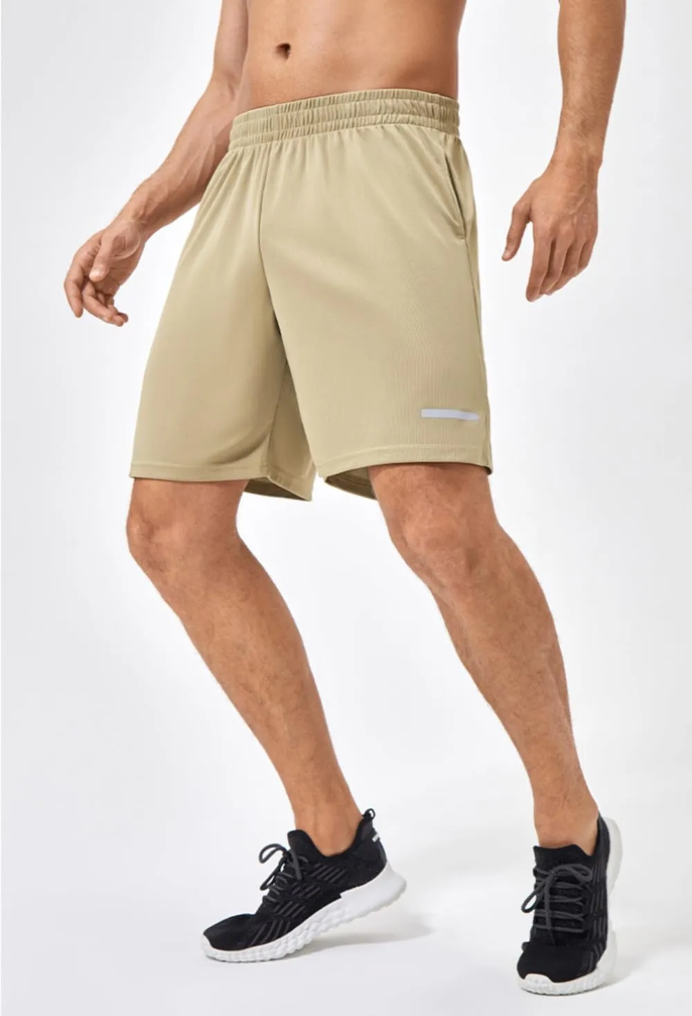 Men's Quick-Dry Athletic Shorts with Pockets, Lightweight Workout Shorts, Breathable Running Shorts with Elastic Waistband