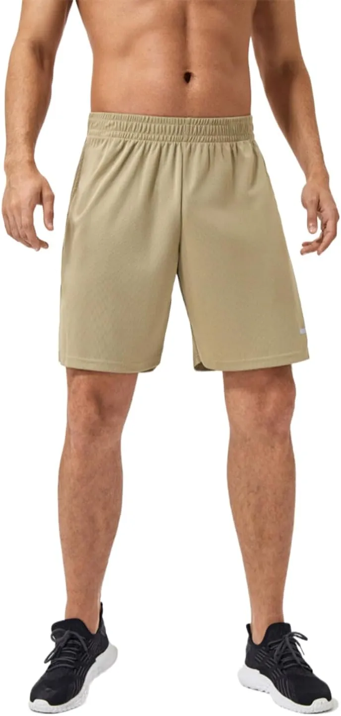 Men's Quick-Dry Athletic Shorts with Pockets, Lightweight Workout Shorts, Breathable Running Shorts with Elastic Waistband