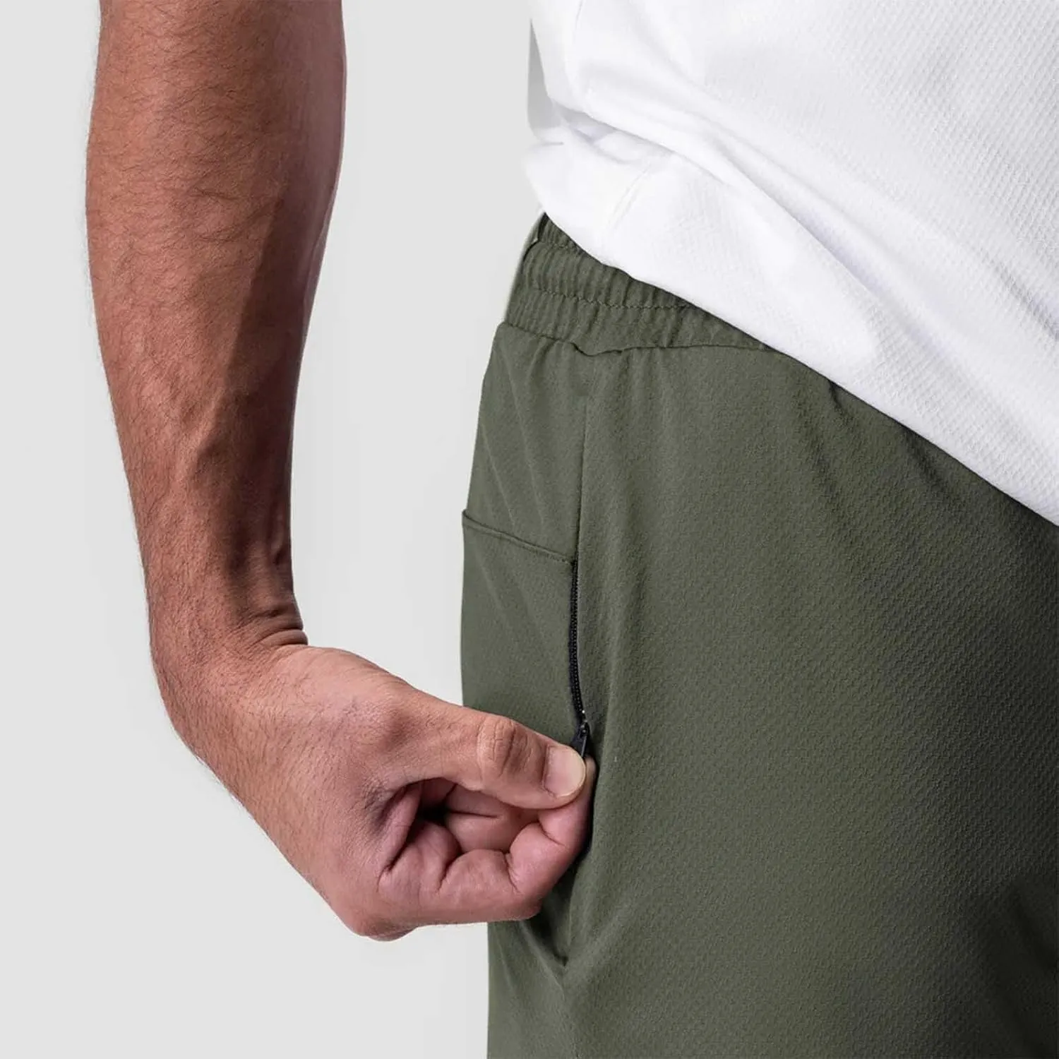 Mens Quick Dry Mesh Breathable Shorts, Drawstring Zipper Pockets Athletic Running Short, 3 Inch Workout Gym Shorts