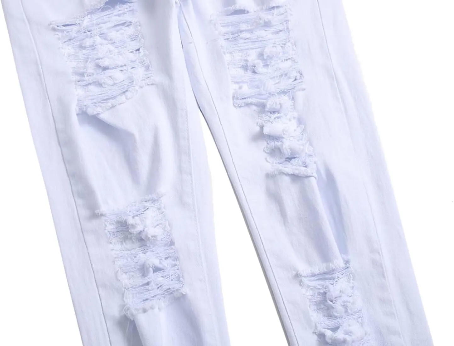 Men's Ripped Skinny Slim Fit Stretch Distressed Destroyed Jeans Denim Pants