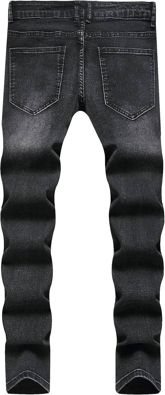 Men's Ripped Skinny Slim Fit Stretch Distressed Destroyed Jeans Denim Pants