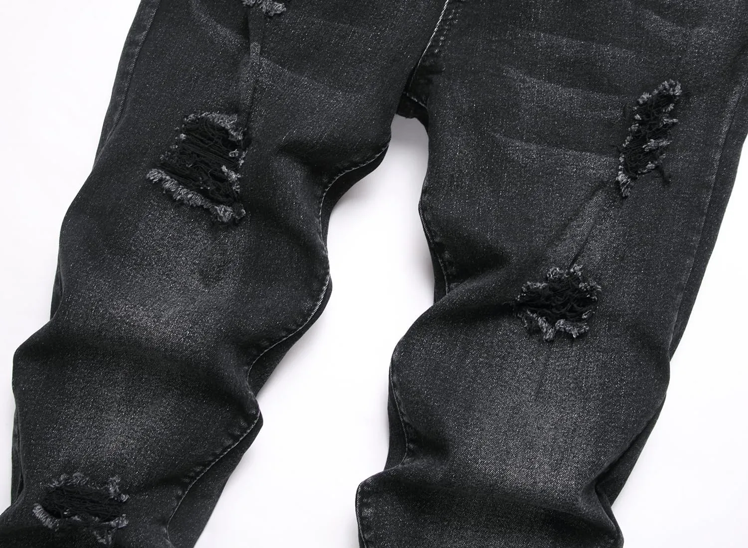 Men's Ripped Skinny Slim Fit Stretch Distressed Destroyed Jeans Denim Pants