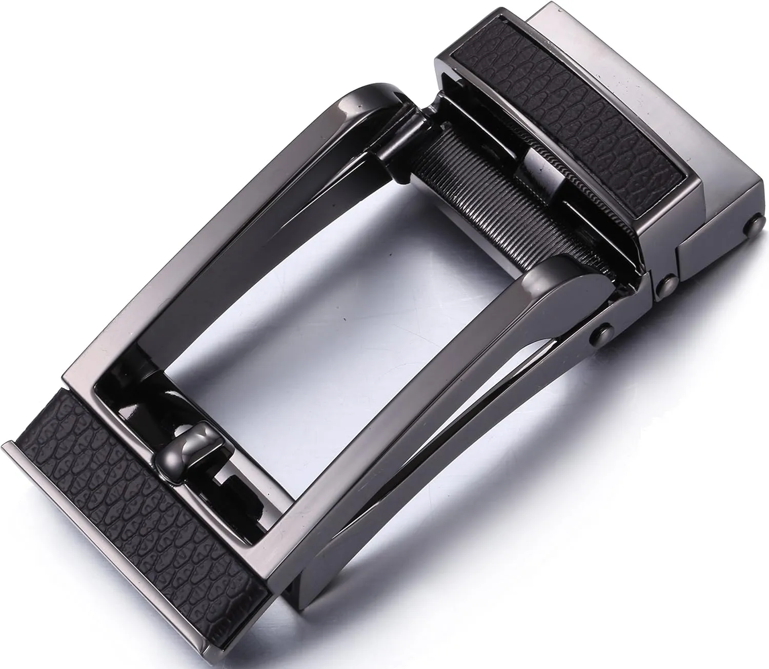 Mio Marino Mens Ratchet Belt with Open Linxx Leather Dress Belt Buckle, Enclosed in an Elegant Gift Box