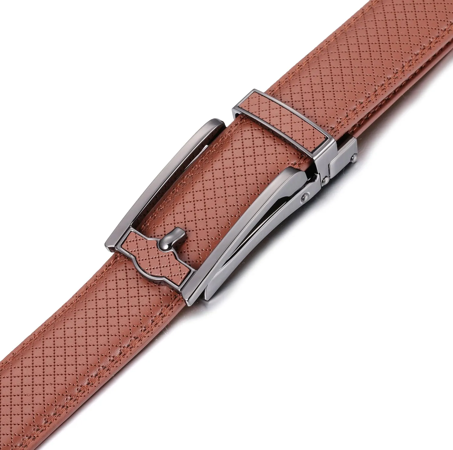 Mio Marino Mens Ratchet Belt with Open Linxx Leather Dress Belt Buckle, Enclosed in an Elegant Gift Box