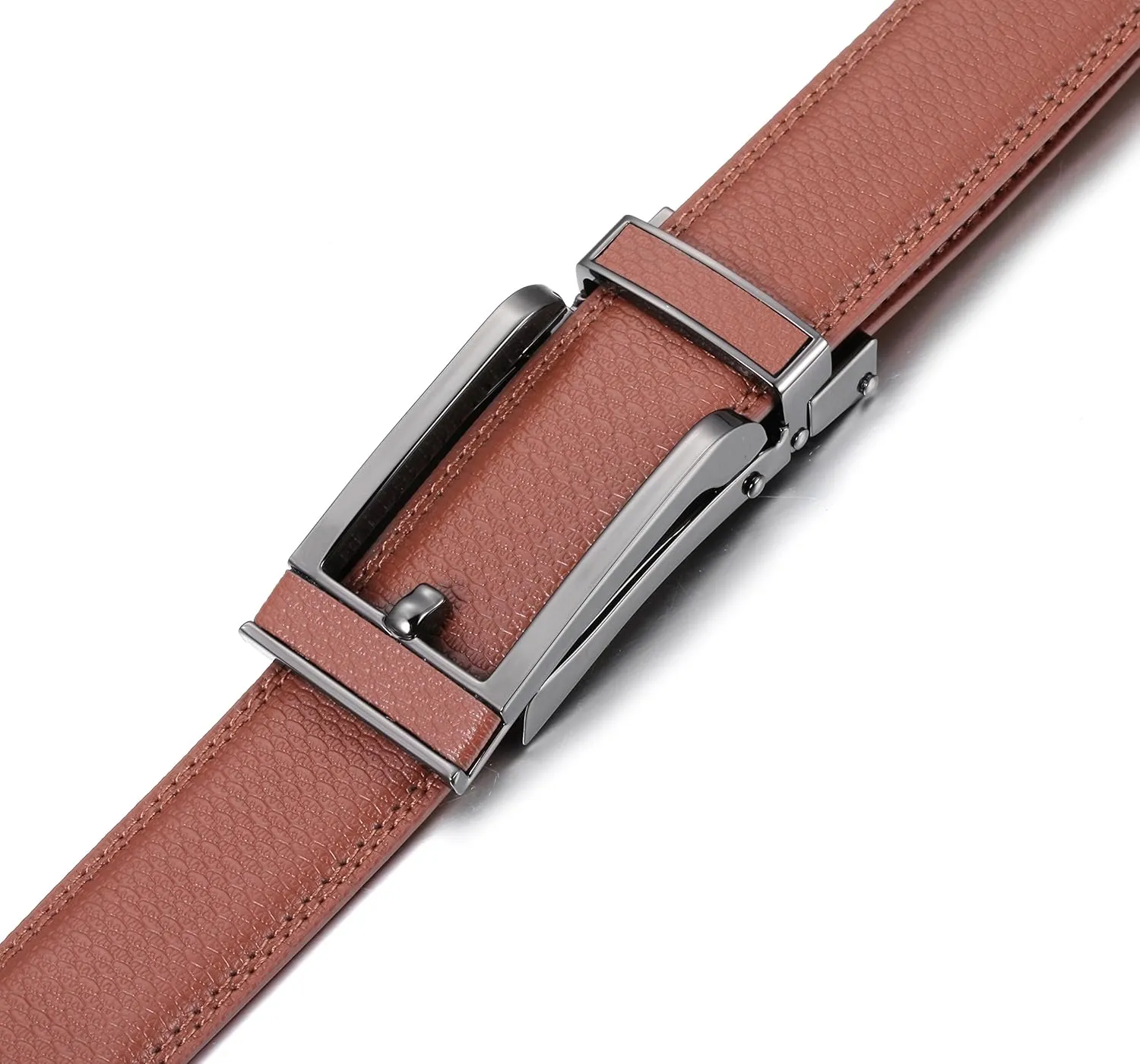 Mio Marino Mens Ratchet Belt with Open Linxx Leather Dress Belt Buckle, Enclosed in an Elegant Gift Box