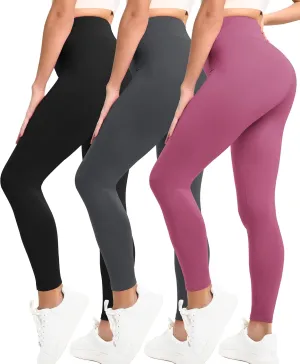 Natural Feelings Buttercloud 3 Pack Leggings for Women-High Waisted Buttery Soft Yoga Pants Lounge Everyday Wear