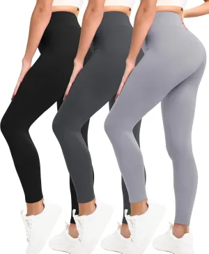 Natural Feelings Buttercloud 3 Pack Leggings for Women-High Waisted Buttery Soft Yoga Pants Lounge Everyday Wear