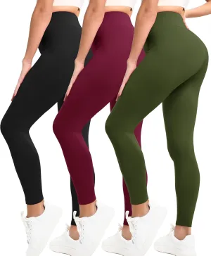 Natural Feelings Buttercloud 3 Pack Leggings for Women-High Waisted Buttery Soft Yoga Pants Lounge Everyday Wear