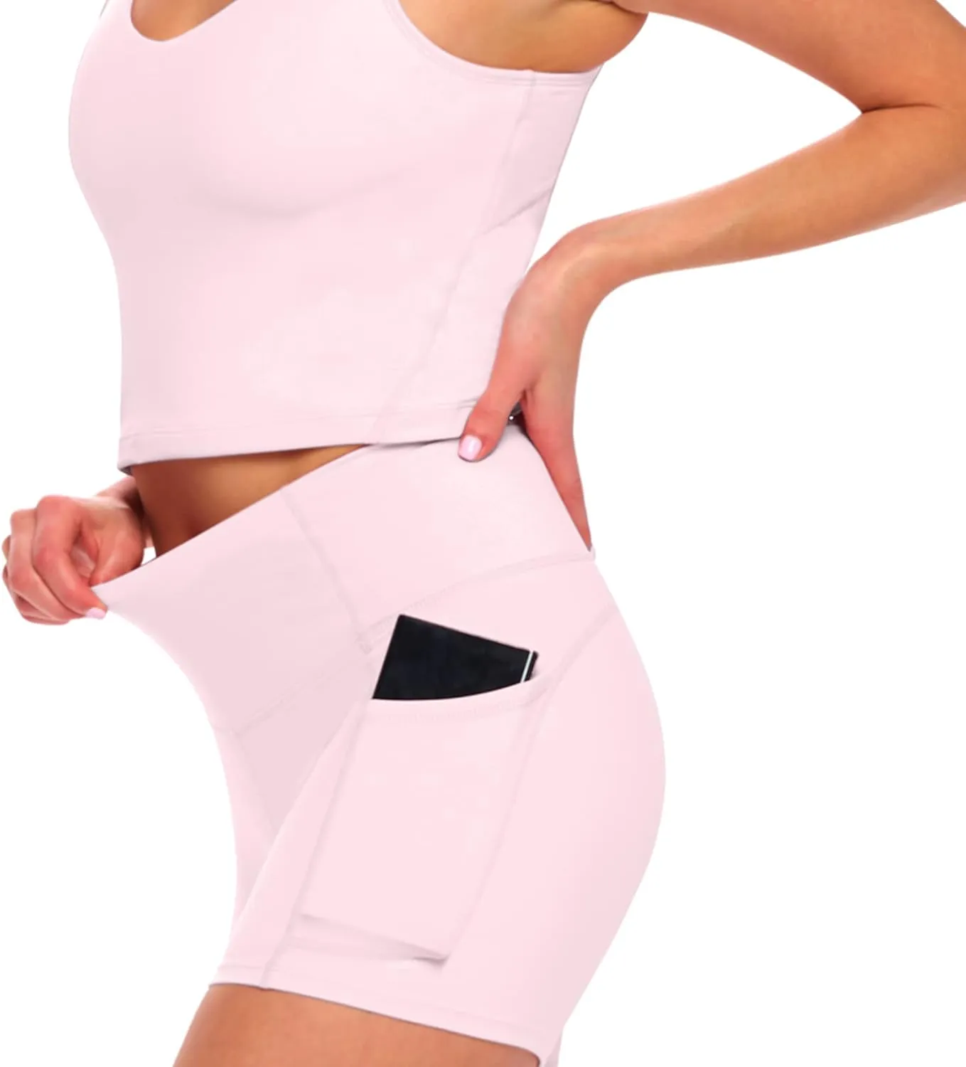 Natural Uniforms Women's High Waist Yoga Shorts with Tummy Control