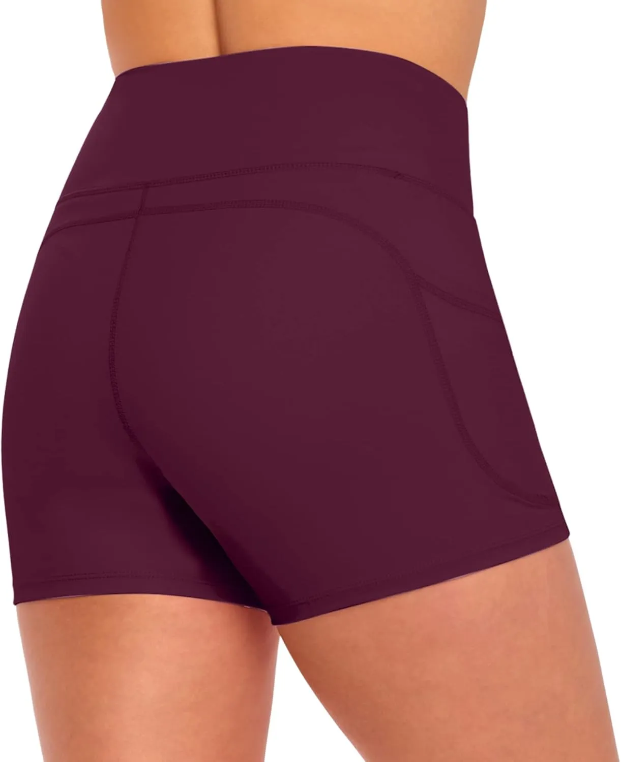 Natural Uniforms Women's High Waist Yoga Shorts with Tummy Control