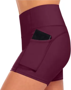 Natural Uniforms Women's High Waist Yoga Shorts with Tummy Control