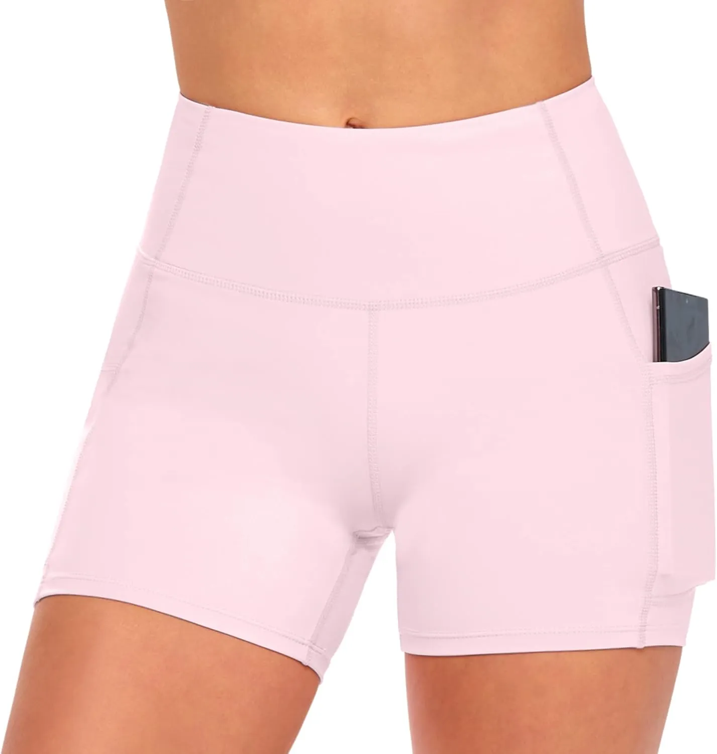 Natural Uniforms Women's High Waist Yoga Shorts with Tummy Control