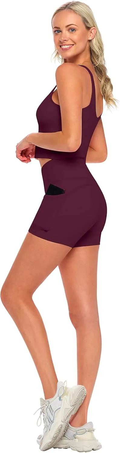 Natural Uniforms Women's High Waist Yoga Shorts with Tummy Control