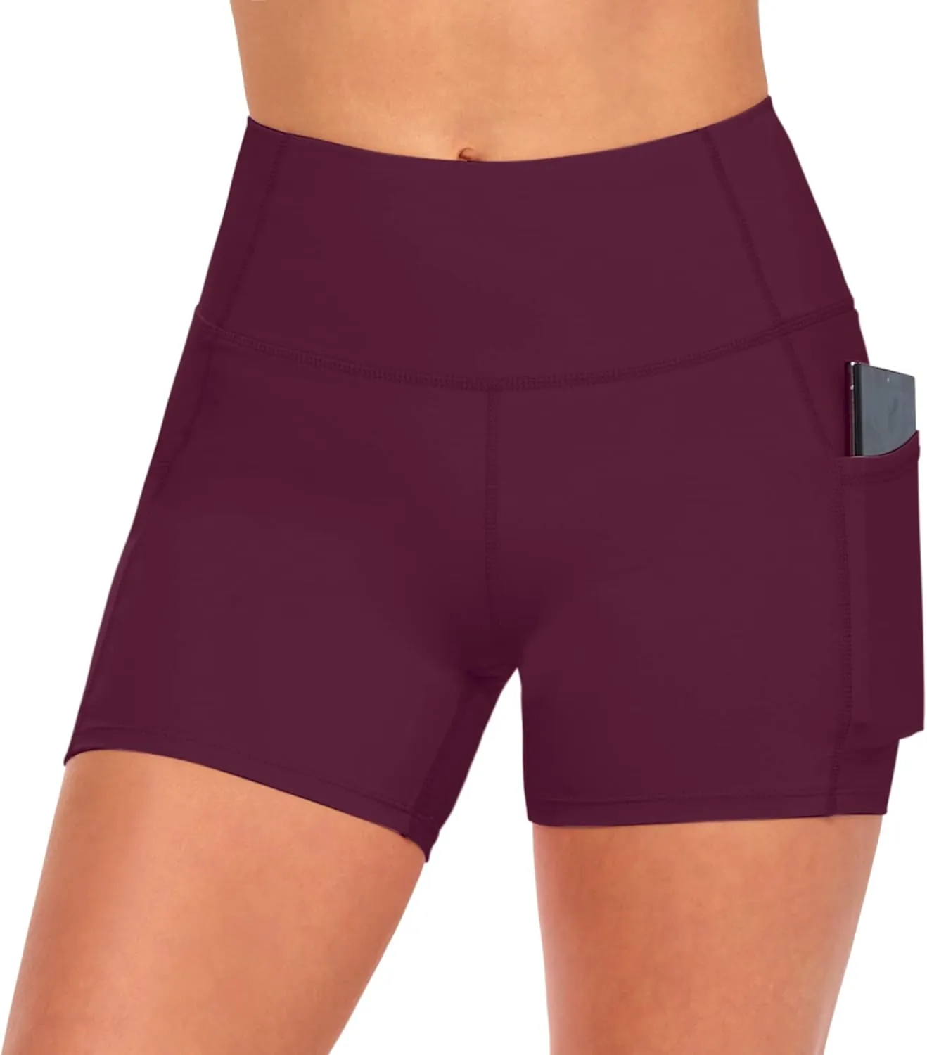 Natural Uniforms Women's High Waist Yoga Shorts with Tummy Control