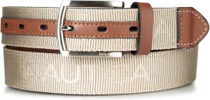 Nautica Men's Casual and Dress Leather Belt with Metal Buckle