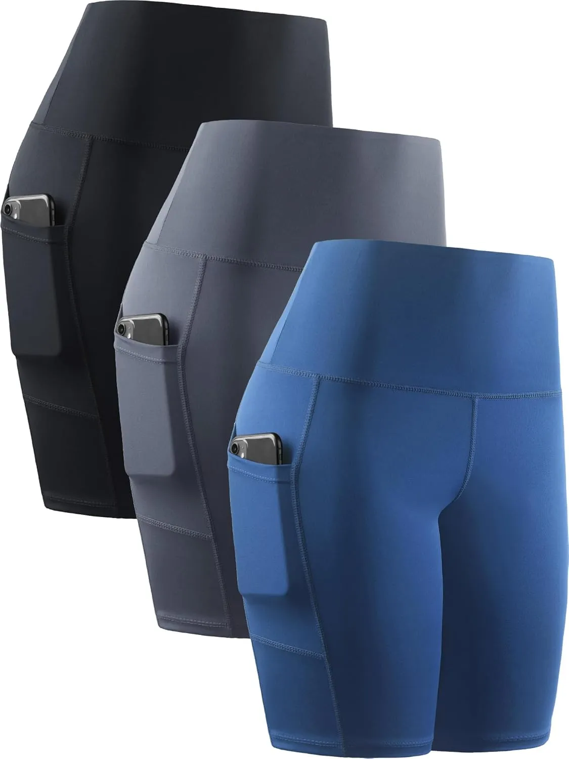 NELEUS Women's 8" Biker Shorts High Waist Tummy Control Workout Running Shorts for Gym Yoga