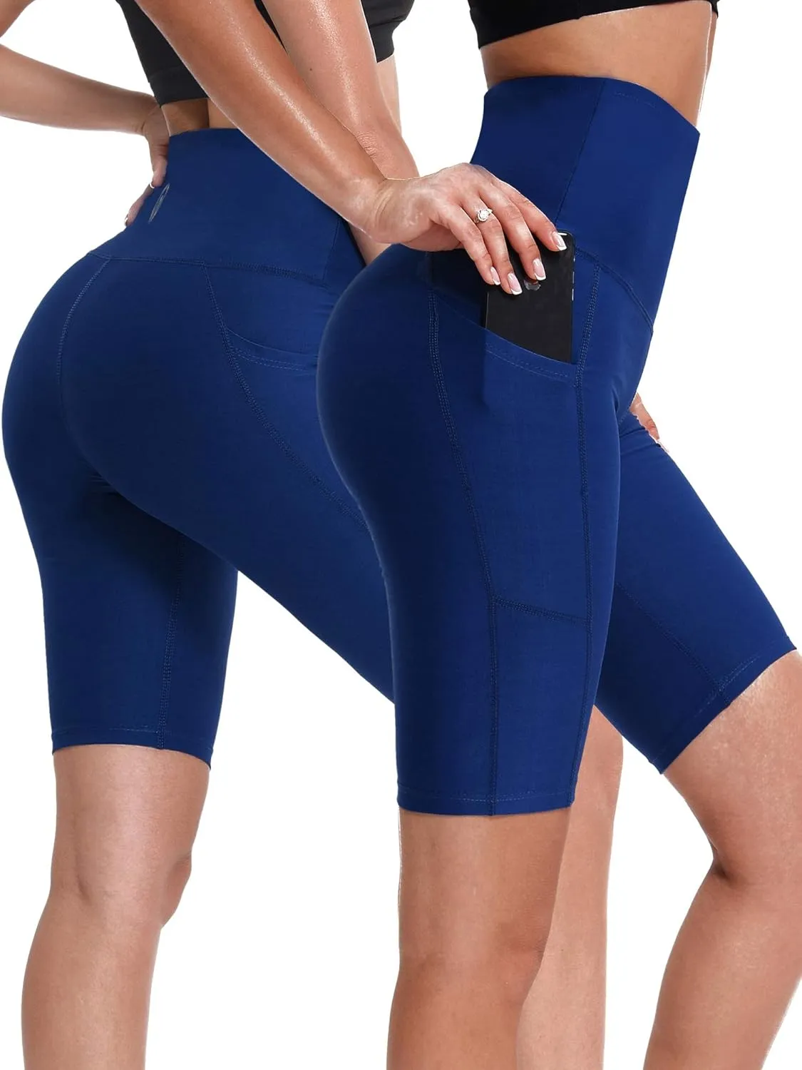 NELEUS Women's 8" Biker Shorts High Waist Tummy Control Workout Running Shorts for Gym Yoga