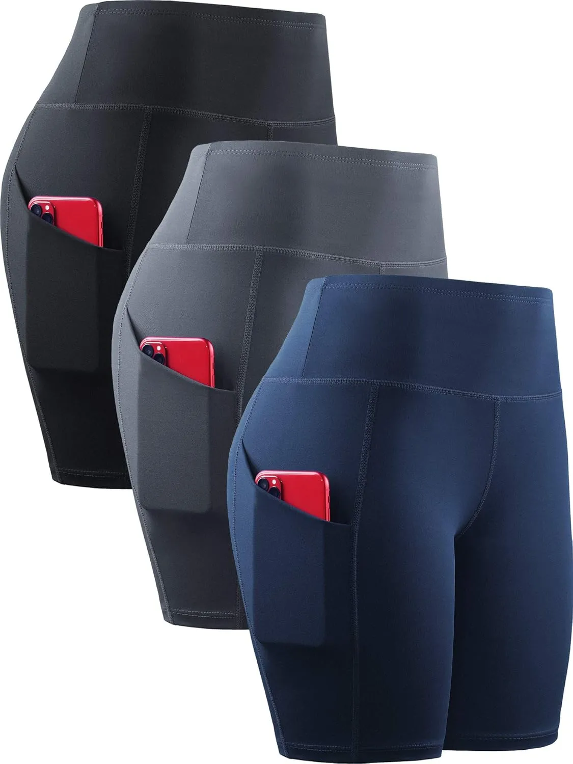 NELEUS Women's Athletic Shorts High Waist Tummy Control Workout Biker Shorts for Running Gym Yoga