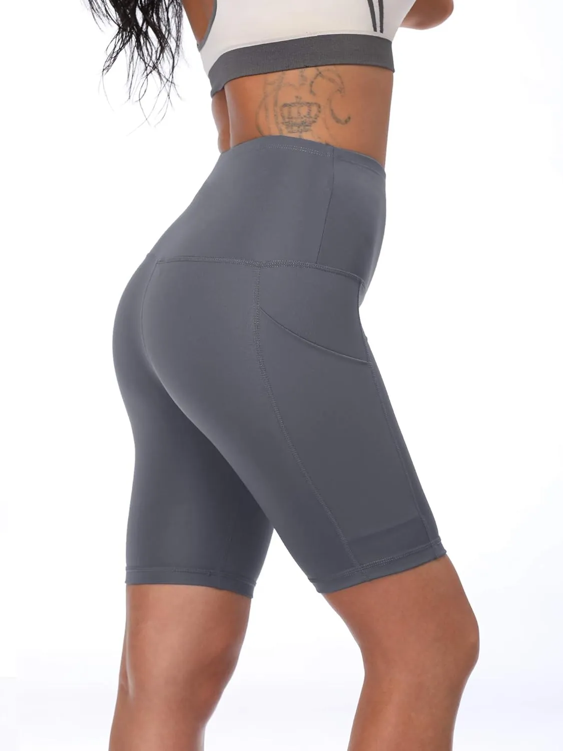 NELEUS Women's Athletic Shorts High Waist Tummy Control Workout Biker Shorts for Running Gym Yoga