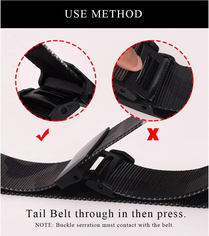 Nickel Free Belt for Men Non Metal Tsa Approved Airport Security Friendly Plastic Belt 1.5'' Wide