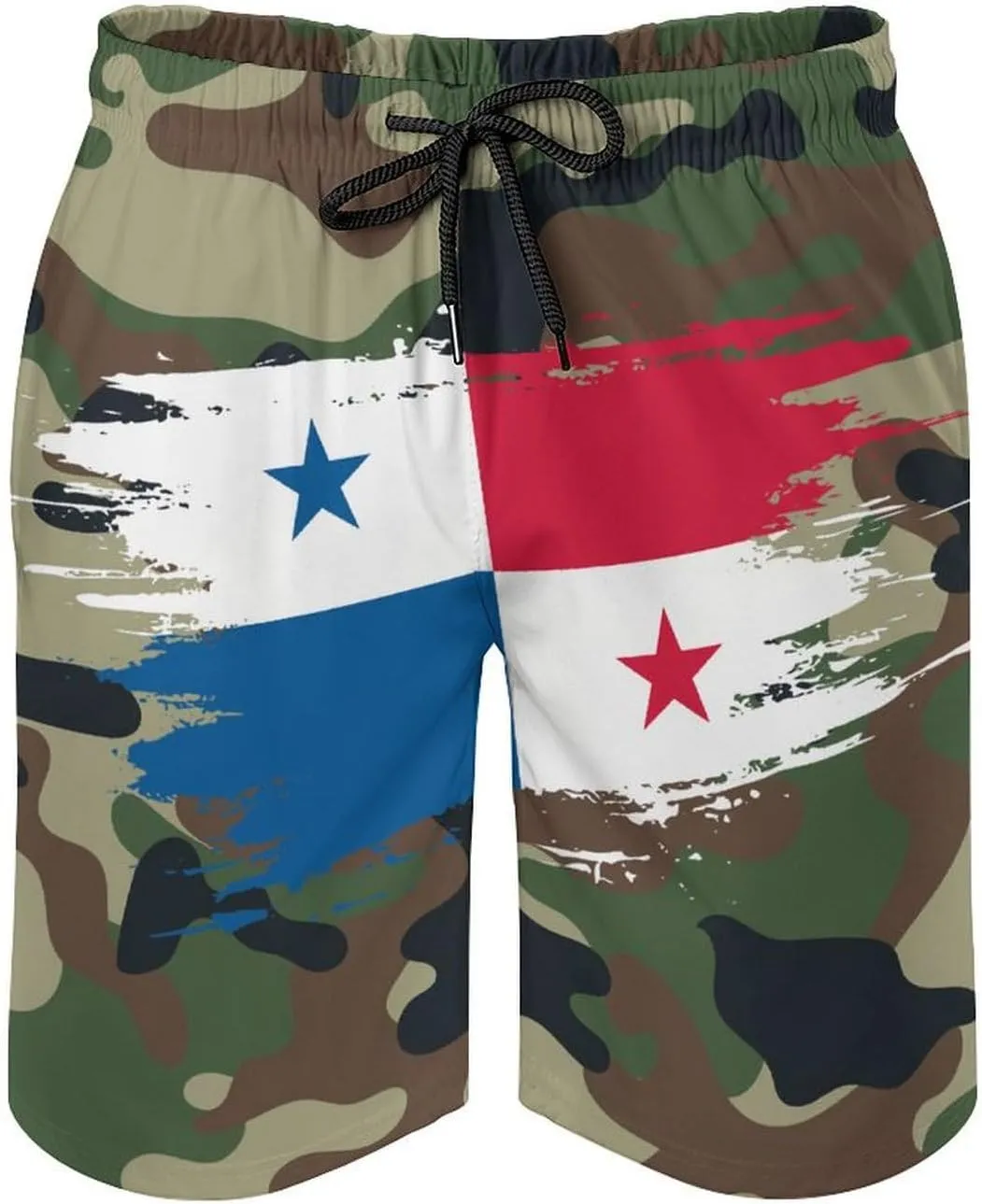 Panama Flag Hand Drawn Men's Swim Trunks Beach Board Shorts Surf Quick Dry Swimsuit Swim Shorts,