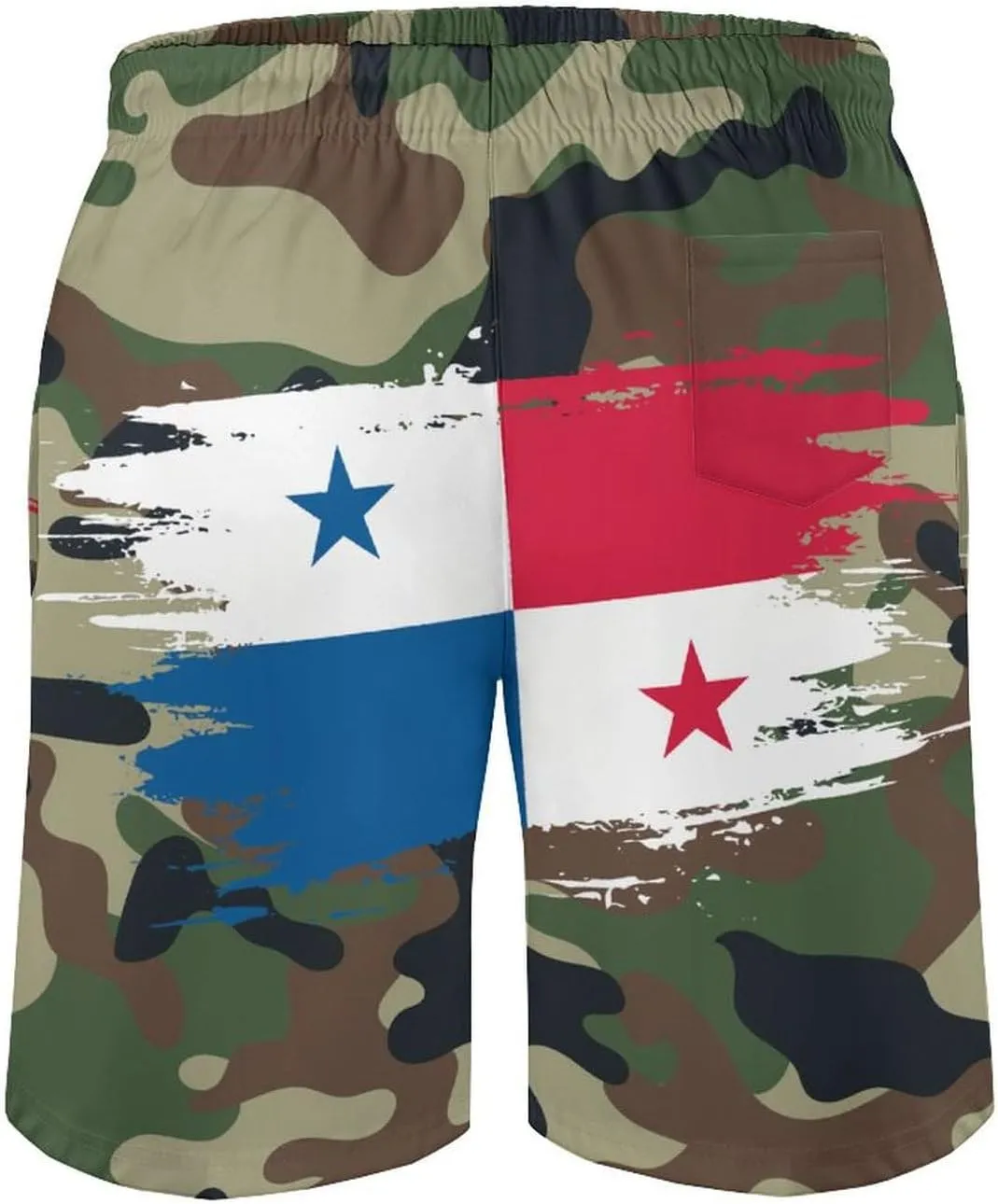 Panama Flag Hand Drawn Men's Swim Trunks Beach Board Shorts Surf Quick Dry Swimsuit Swim Shorts,