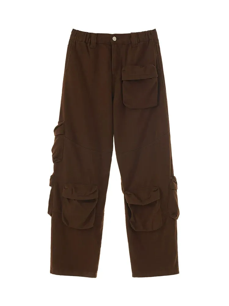 Pants Multi-pocket Maillard Leg Wide