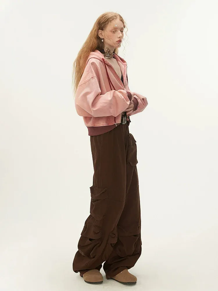 Pants Multi-pocket Maillard Leg Wide