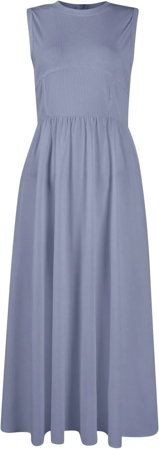 Plus Size Dresses for Curvy Women Summer Tank Dress Cute Sundress Sleeveless Wrap Dress Midi Aline Dresses with Pocket