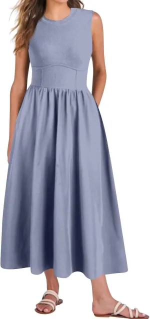 Plus Size Dresses for Curvy Women Summer Tank Dress Cute Sundress Sleeveless Wrap Dress Midi Aline Dresses with Pocket