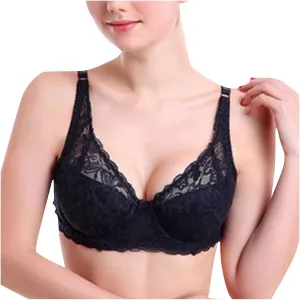 Push Up Lace Bralettes for Old Women Plus Size Full Coverage Wirefree Adjustable Strap Brassiere Comfy Sleep Bras