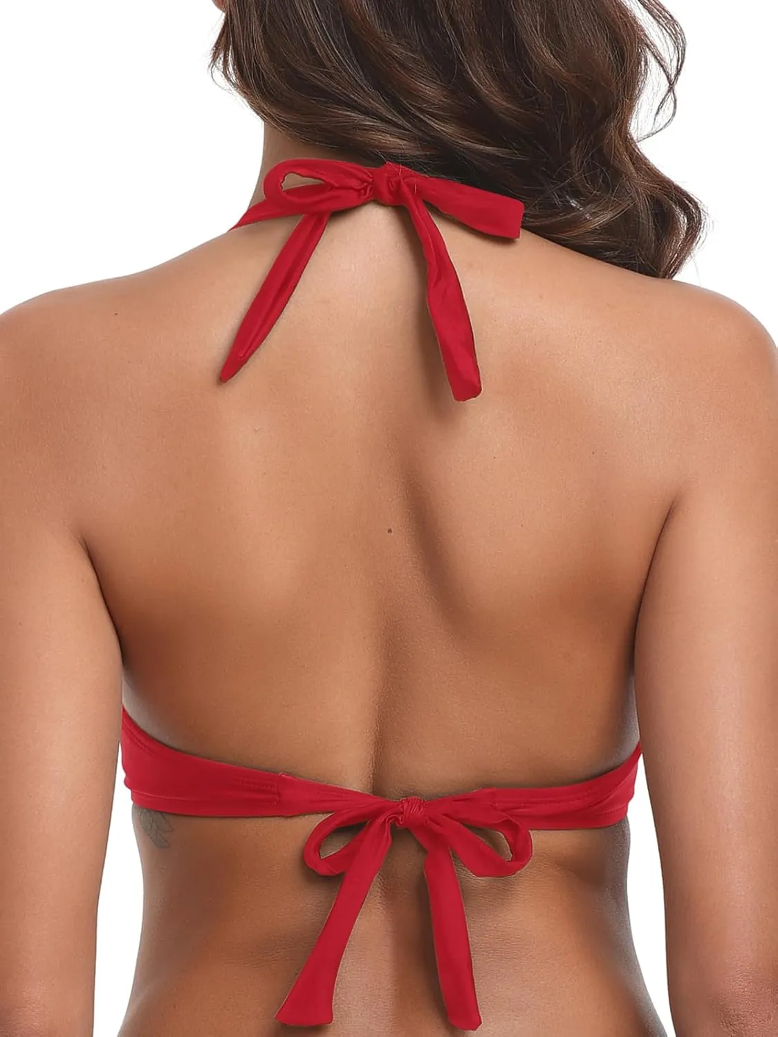 RELLECIGA Women's Push Up Bikini Top Knot Front Underwire Swimwear