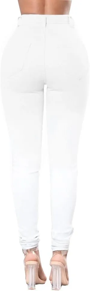 Ripped Skinny Jeans for Women High Waisted Stretch Slim Fit Distressed Butt Lifting Denim Jeans Pants