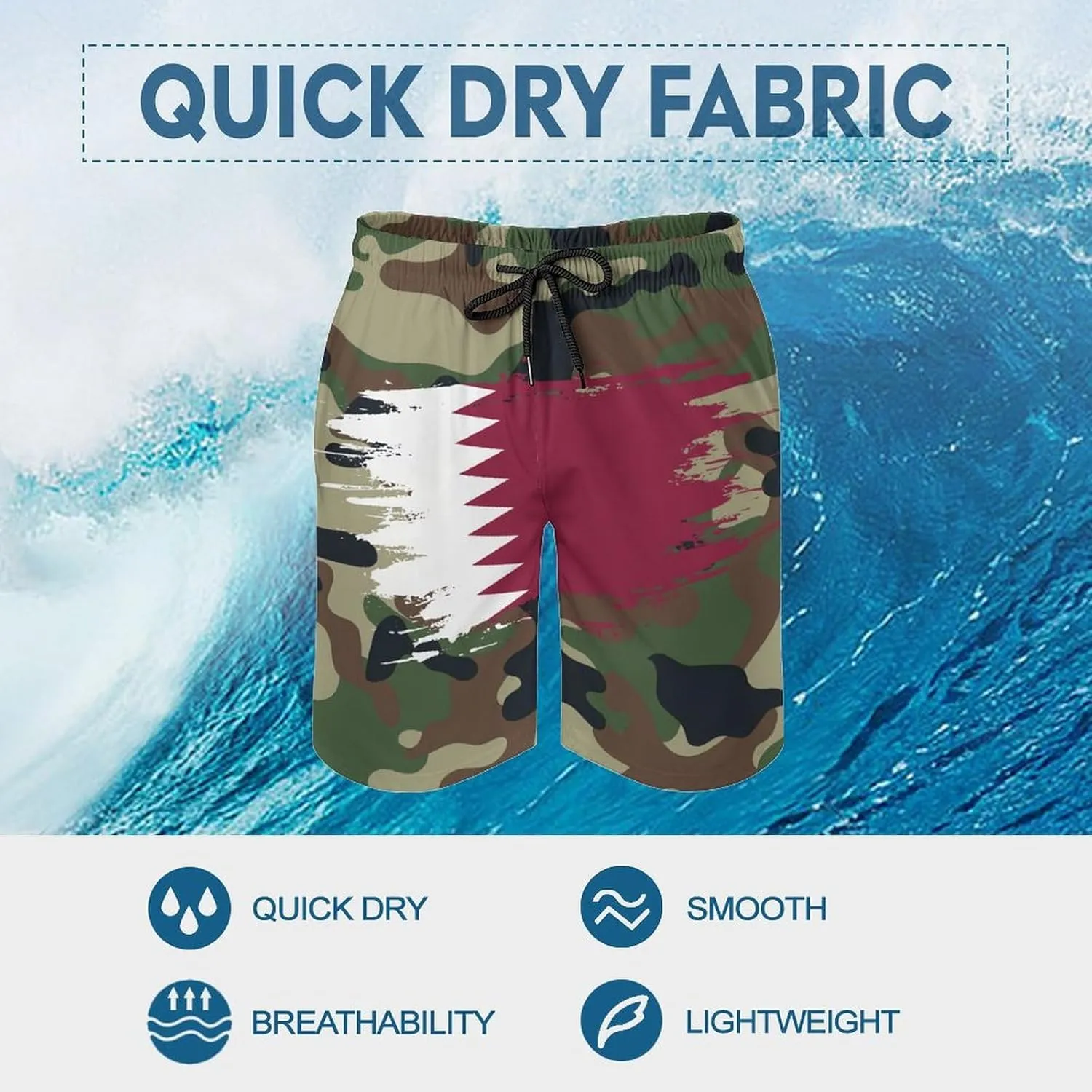 Russia Flag Hand Drawn Men's Swim Trunks Beach Board Shorts Surf Quick Dry Swimsuit Swim Shorts,