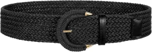 SANSTHS Women Wide Woven Belt for Dresses Fashion Rattan Braided Waist Belt Straw Raffia Boho Belt for Jeans