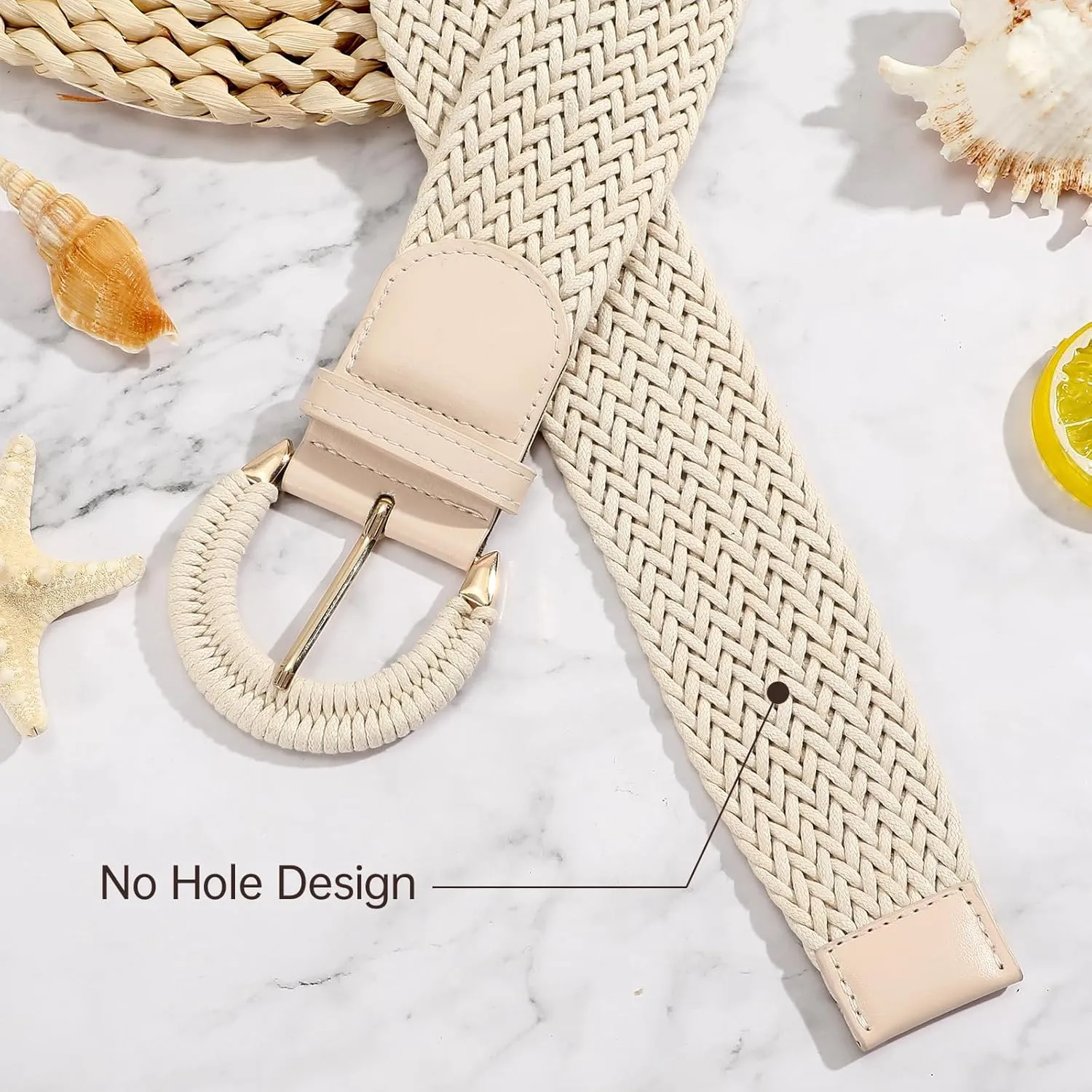 SANSTHS Women Wide Woven Belt for Dresses Fashion Rattan Braided Waist Belt Straw Raffia Boho Belt for Jeans