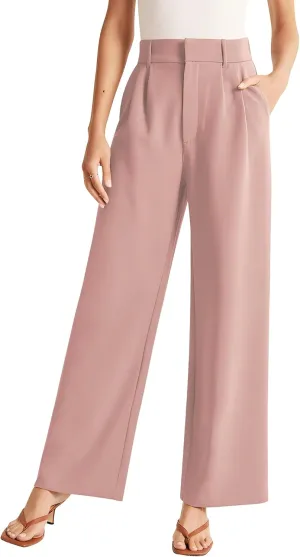 Sarin Mathews High Waisted Wide Leg Pants for Women Business Casual Dress Pant Long Work Trousers with Pockets