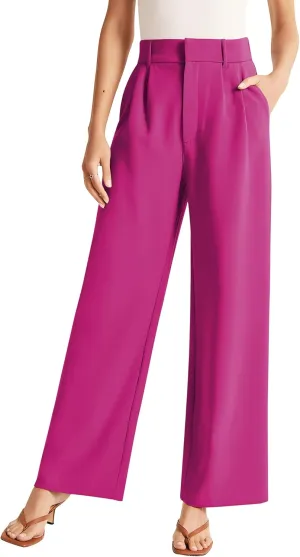 Sarin Mathews High Waisted Wide Leg Pants for Women Business Casual Dress Pant Palazzo Long Work Trousers with Pockets