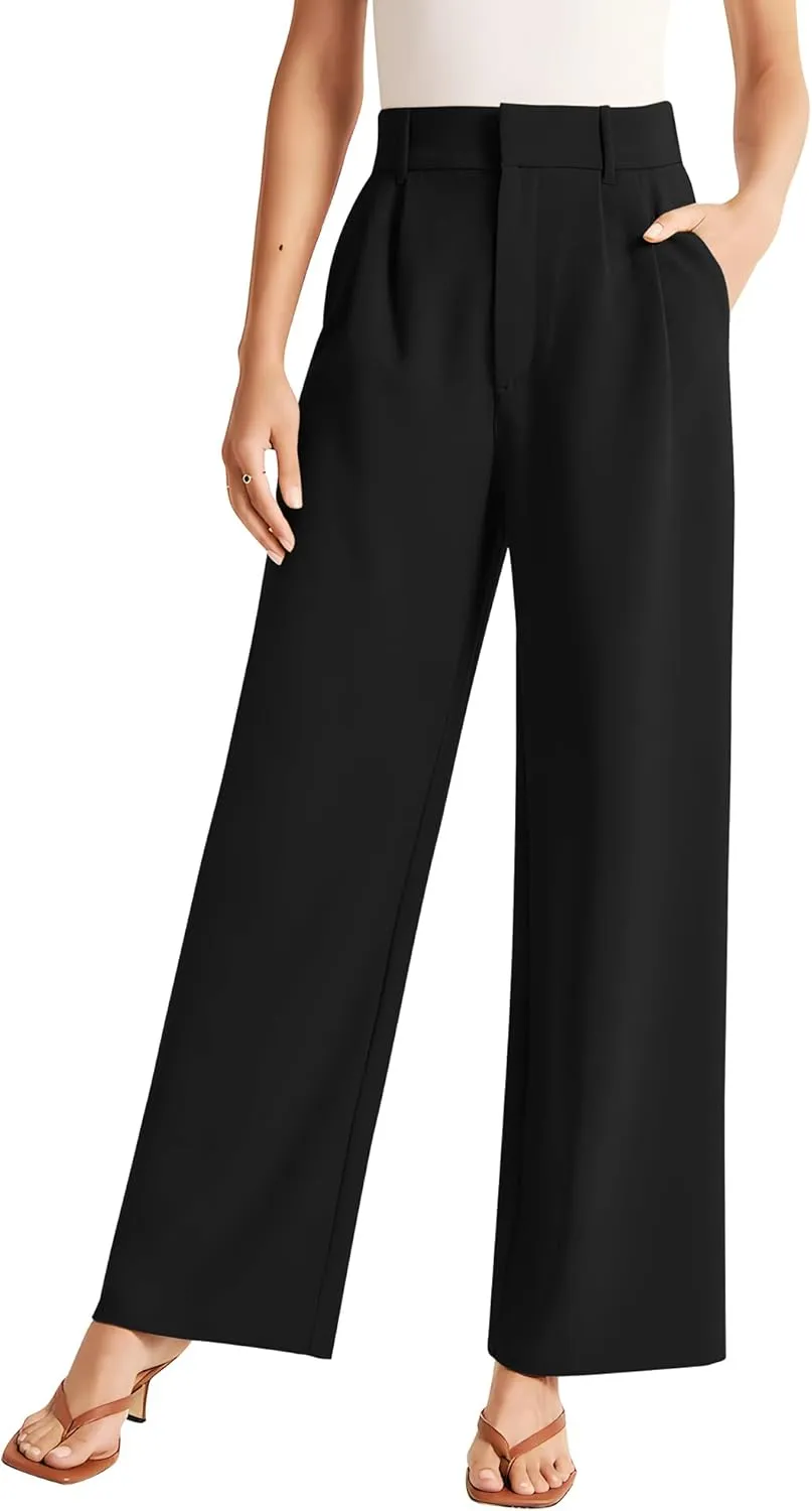 Sarin Mathews High Waisted Wide Leg Pants for Women Business Casual Dress Pant Palazzo Long Work Trousers with Pockets
