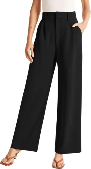 Sarin Mathews High Waisted Wide Leg Pants for Women Business Casual Dress Pant Palazzo Long Work Trousers with Pockets