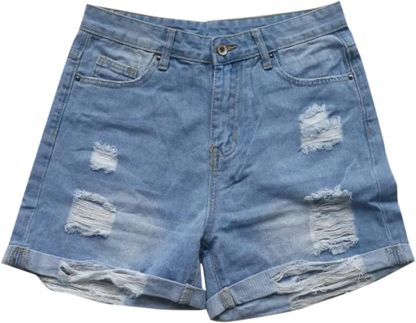 sdbrld Jean Shorts Womens,Womens Denim Shorts High Waisted Folded Hem Short Jean Summer Ripped Jean Shorts 2024 with Pockets